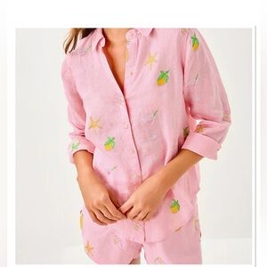 NEW Lilly Pulitzer Pink Embroidered blouse